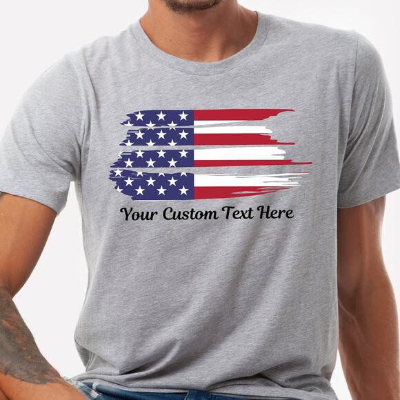 Custom American Flag Unisex T-shirt, July 4th Freedom, 1776 Independence Shirt - Picture 3 of 9